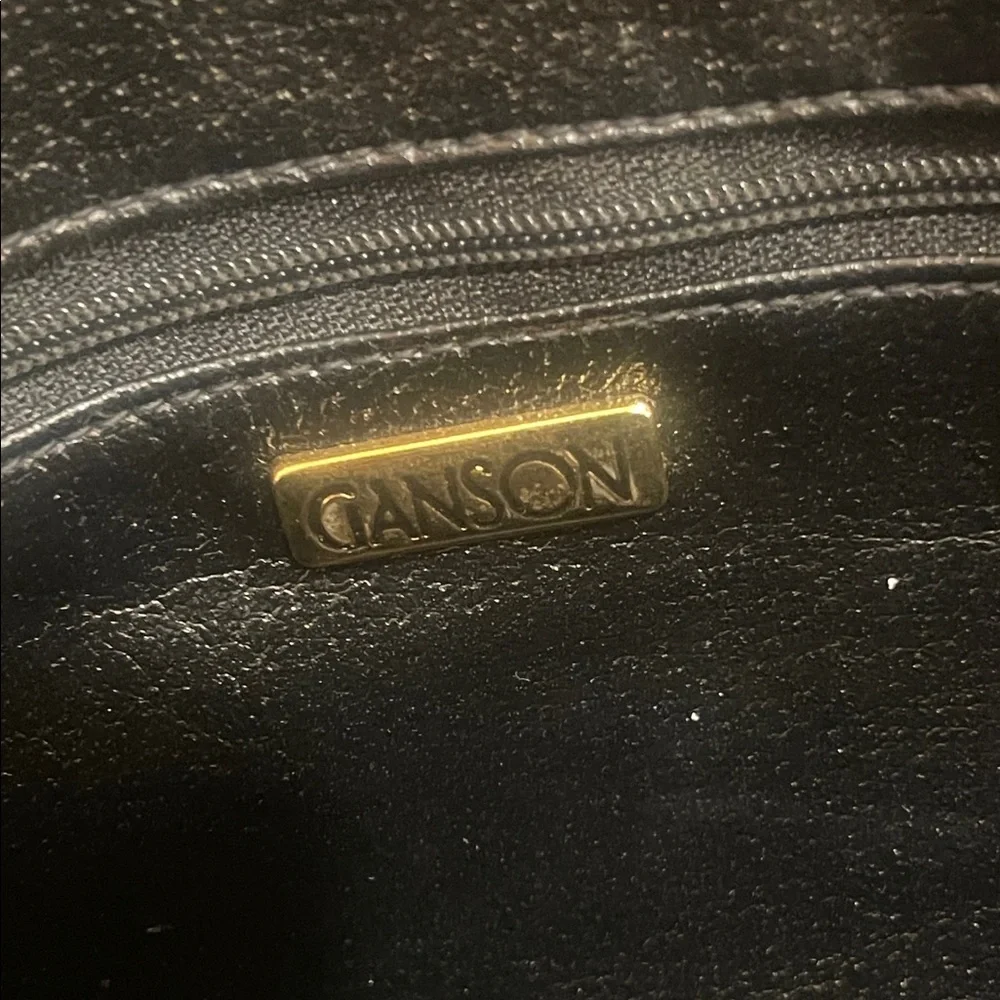 Vintage Ganson Woven Leather Satchel – Black Intrecciato Briefcase Bag